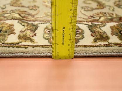 Brown 2'6" x 7'11" Traditional Hand knotted Wool/Silk Rug - Sku: O075615