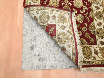 Rajasthan Rajasthan hand-knotted wool/silk runner in Red & Ivory, 2'6" x 9'5" — SKU O075616 (view 3)