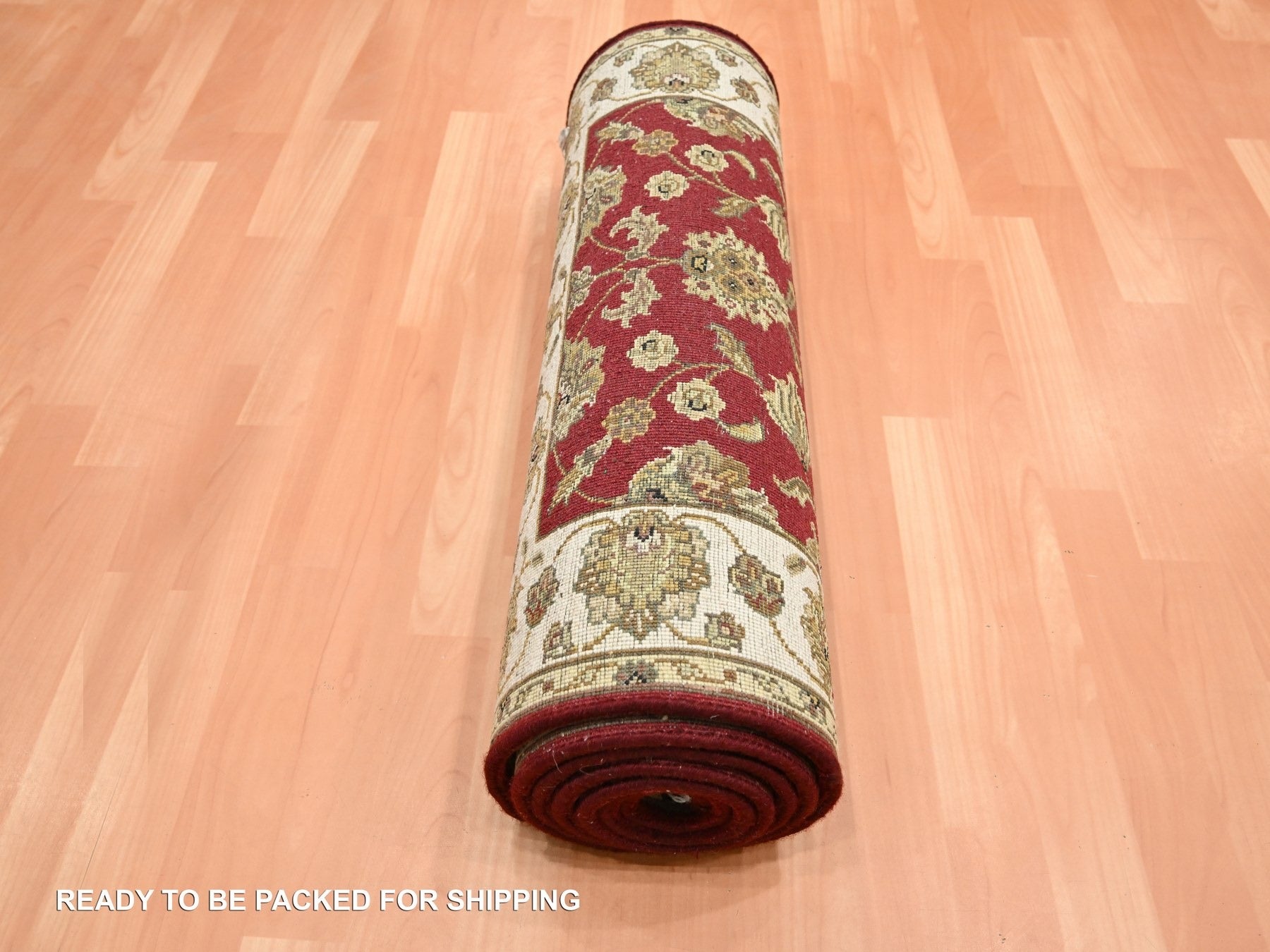 Rajasthan Rajasthan hand-knotted wool/silk runner in Red & Ivory, 2'6" x 9'5" — SKU O075616 (view 5)