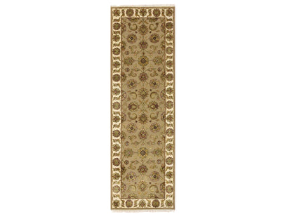 Brown 2'6" x 8'3" Traditional Hand knotted Wool/Silk Rug - Sku: O075617