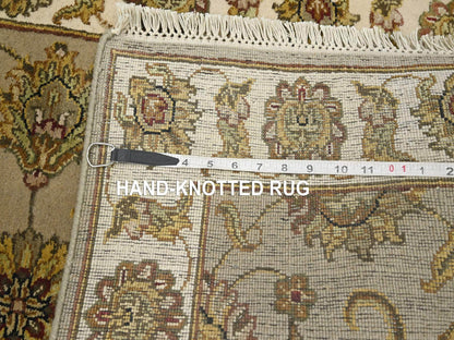 Brown 2'6" x 8'3" Traditional Hand knotted Wool/Silk Rug - Sku: O075617
