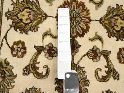 Rajasthan Rajasthan hand-knotted wool/silk runner in Ivory, 2'7" x 8'3" — SKU O075620 (view 4)