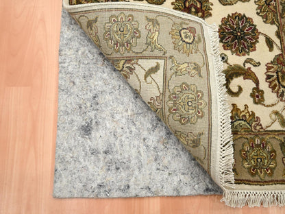 Rajasthan Rajasthan hand-knotted wool/silk runner in Ivory & Beige, 2'6" x 8' — SKU O075621 (view 3)