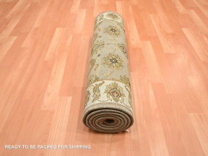 Brown 2'6" x 8'3" Traditional Hand knotted Wool/Silk Rug - Sku: O075622