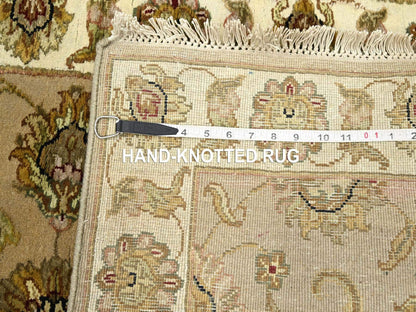 Brown 2'6" x 8'3" Traditional Hand knotted Wool/Silk Rug - Sku: O075622