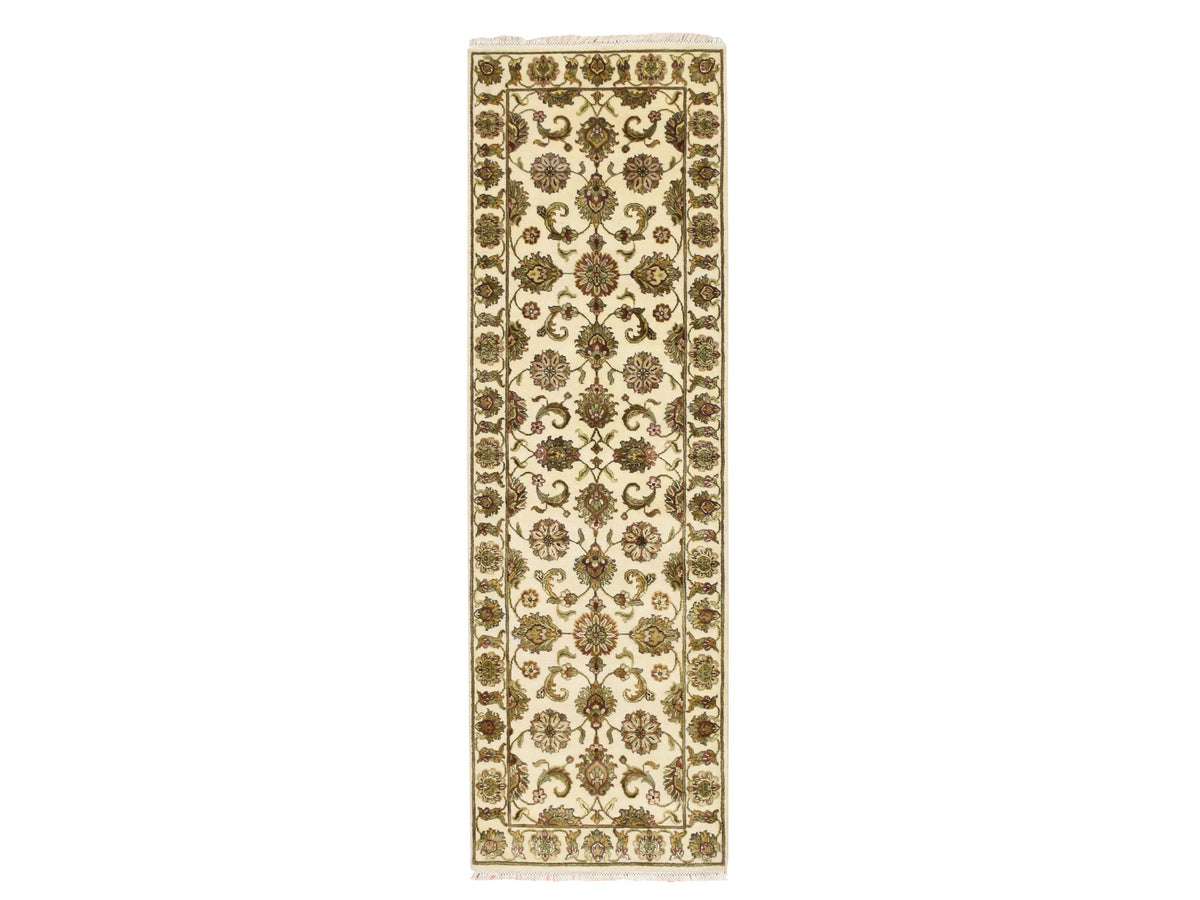 Rajasthan Rajasthan hand-knotted wool/silk runner in Ivory, 2'7" x 8'3", SKU O075623