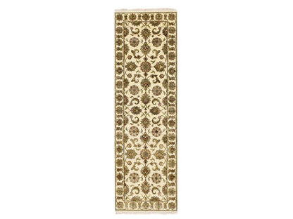 Rajasthan Rajasthan hand-knotted wool/silk runner in Ivory, 2'7" x 8'3", SKU O075623