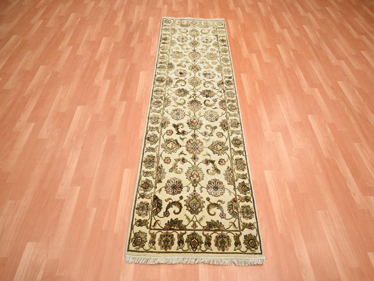 Rajasthan Rajasthan hand-knotted wool/silk runner in Ivory, 2'7" x 8'3", SKU O075623 (view 2)