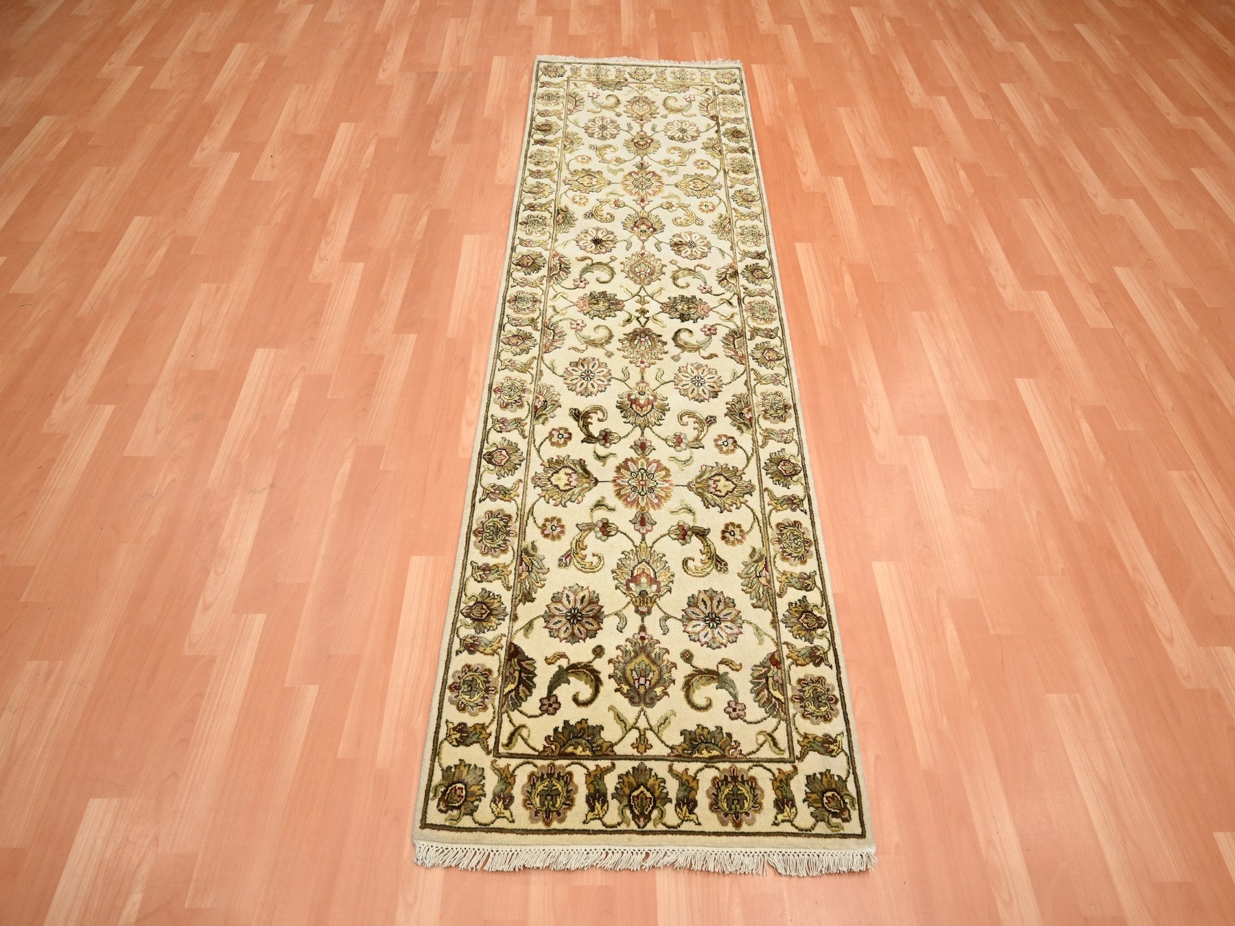 Rajasthan Rajasthan hand-knotted wool/silk runner in Ivory, 2'7" x 8'3", SKU O075623 (view 2)