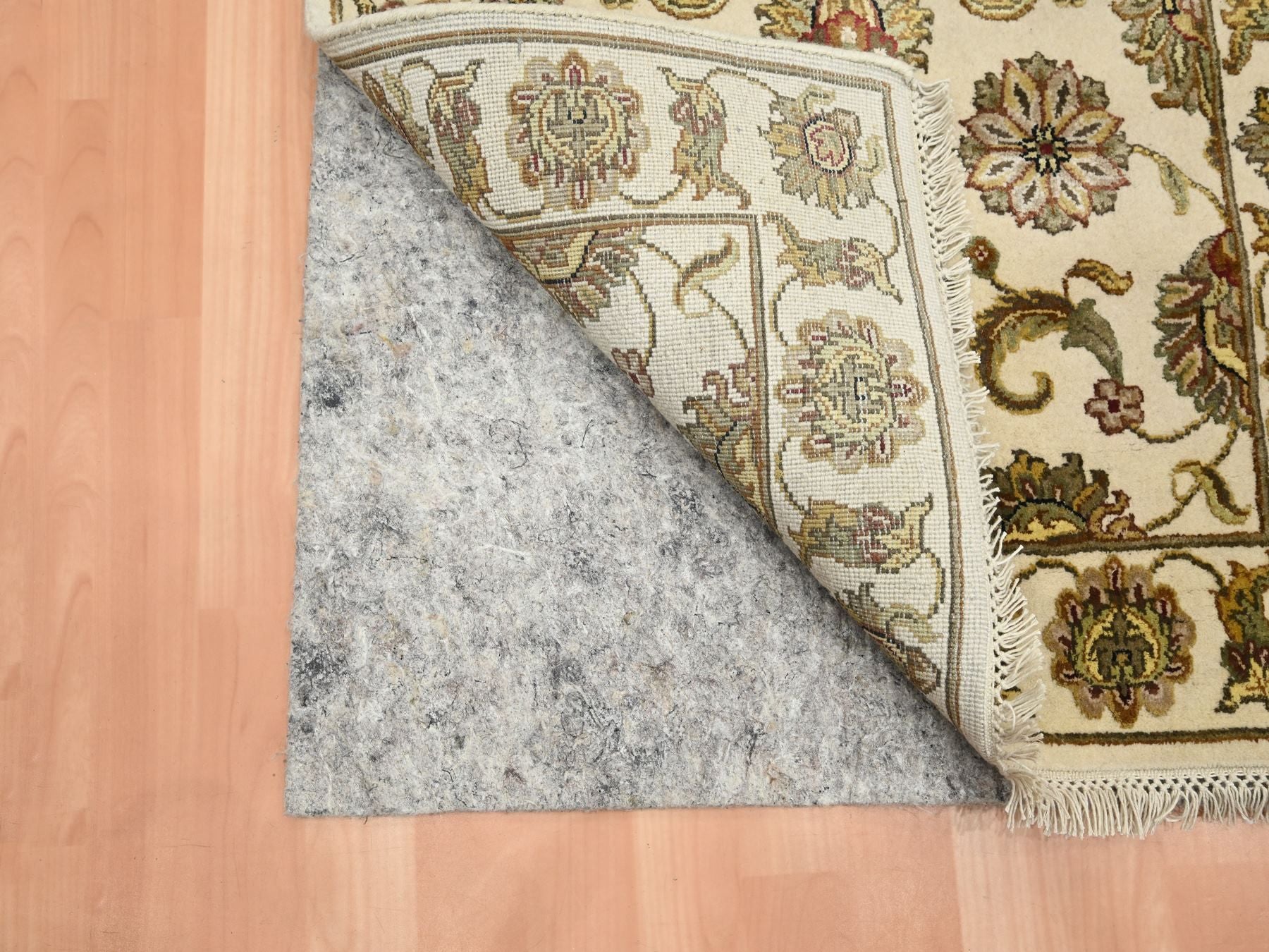 Rajasthan Rajasthan hand-knotted wool/silk runner in Ivory, 2'7" x 8'3", SKU O075623 (view 3)