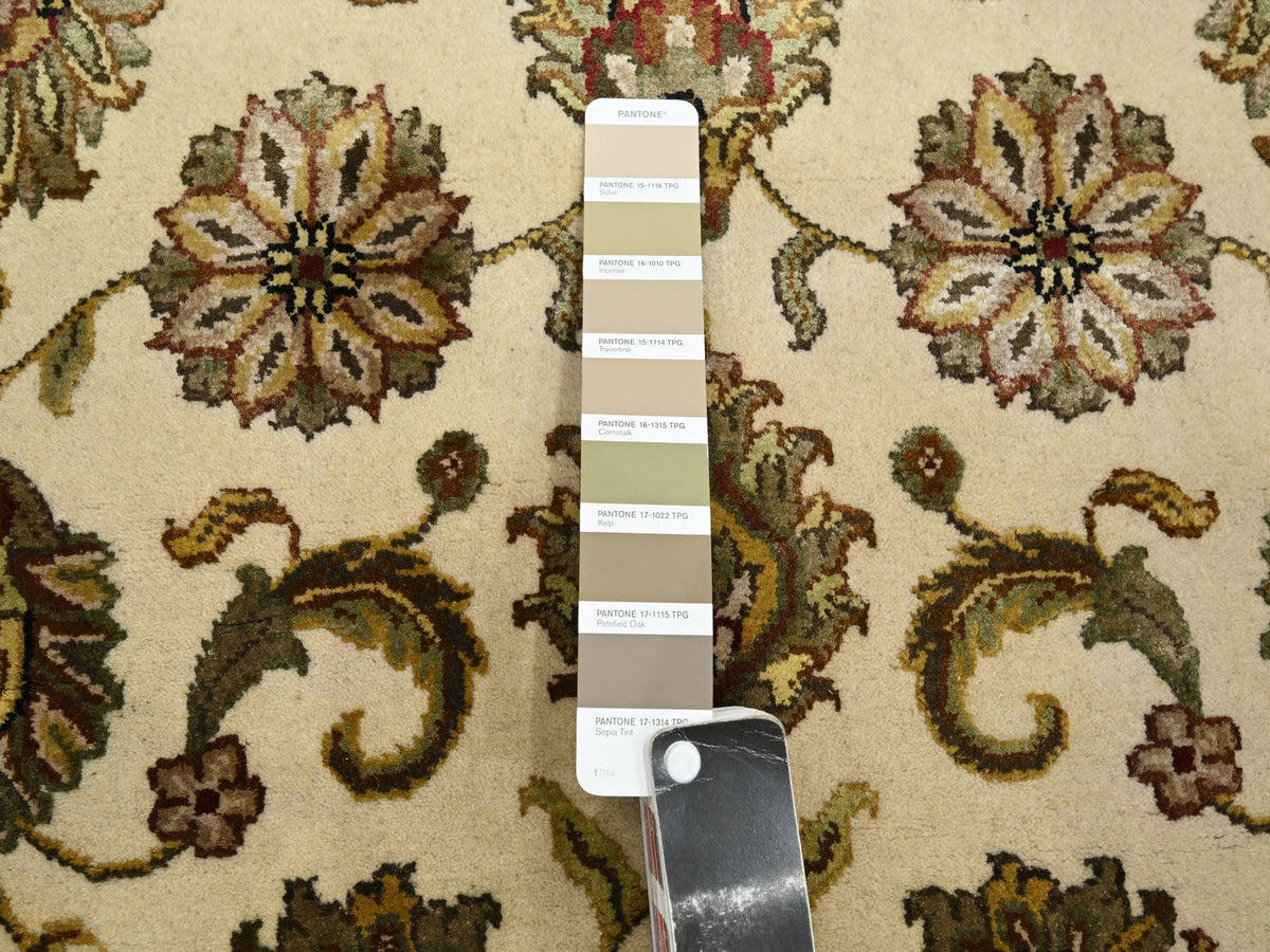 Rajasthan Rajasthan hand-knotted wool/silk runner in Ivory, 2'7" x 8'3", SKU O075623 (view 4)