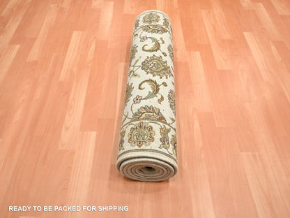 Rajasthan Rajasthan hand-knotted wool/silk runner in Ivory, 2'7" x 8'3", SKU O075623 (view 5)