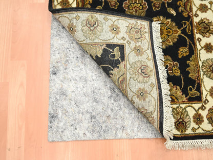 Black 2'7" x 6'2" Rajasthan Hand knotted Wool/Silk Rug - Sku: O075625