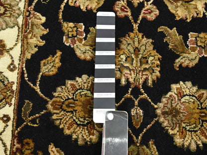 Black 2'7" x 6'2" Rajasthan Hand knotted Wool/Silk Rug - Sku: O075625