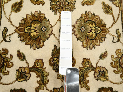 Rajasthan Rajasthan hand-knotted wool/silk runner in Ivory & Beige, 2'6" x 6'2" — SKU O075626 (view 4)