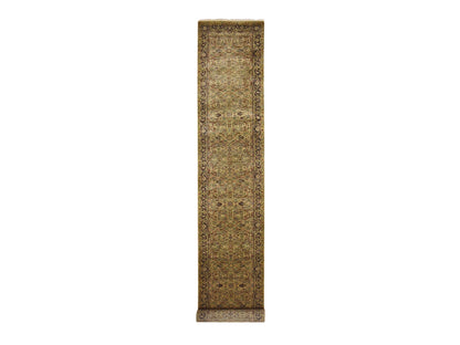 Rajasthan Rajasthan hand-knotted wool runner in Yellow & Black, 3'2" x 19'4" — SKU O075632