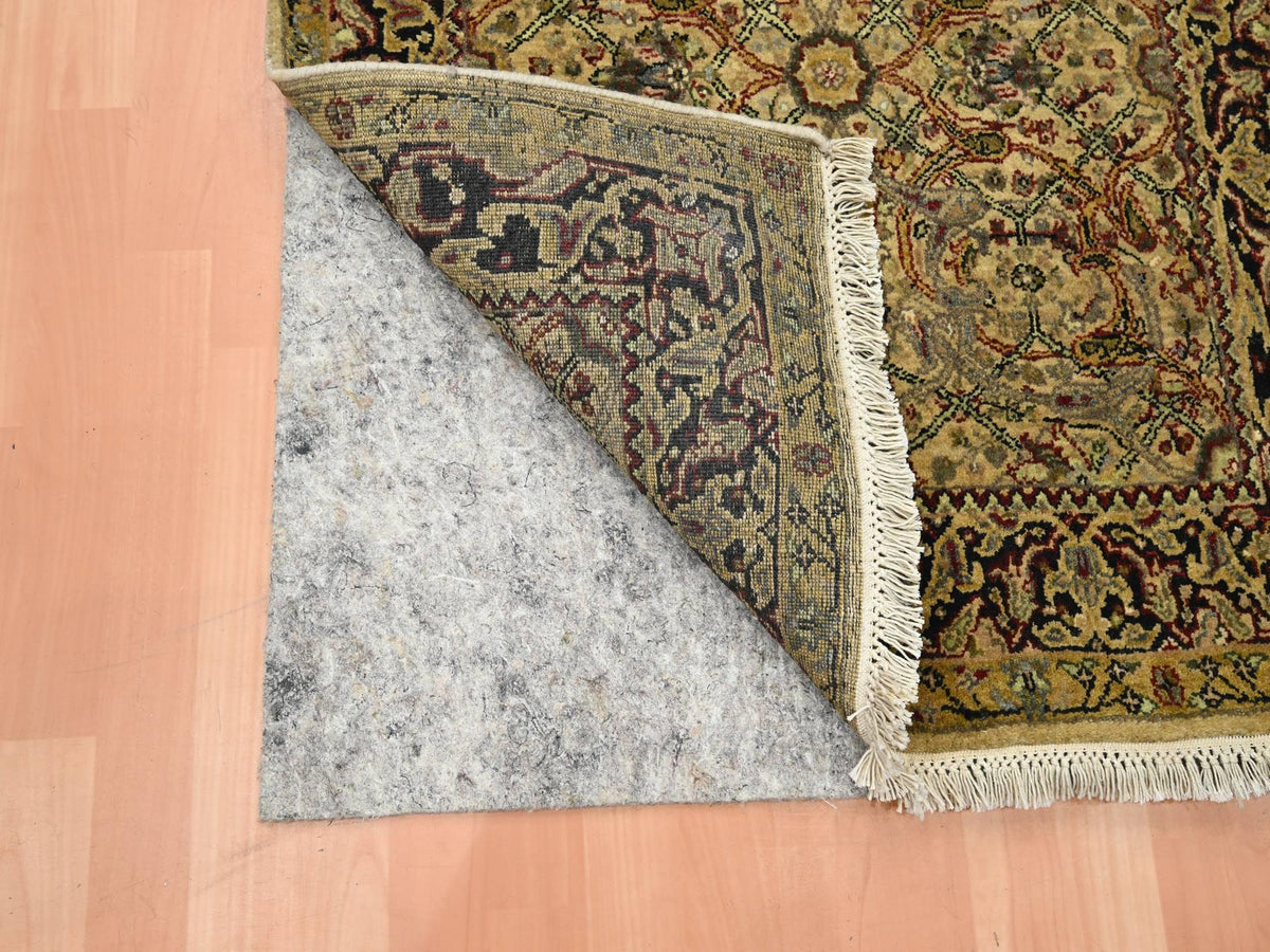 Rajasthan Rajasthan hand-knotted wool runner in Yellow & Black, 3' x 19'5" — SKU O075633 (view 3)