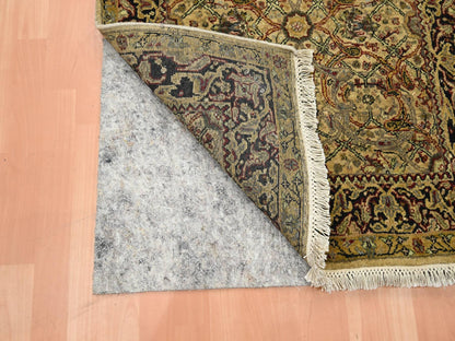 Rajasthan Rajasthan hand-knotted wool runner in Yellow & Black, 3' x 19'5" — SKU O075633 (view 3)