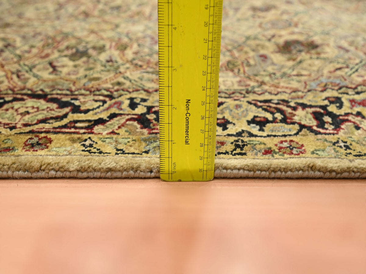 Rajasthan Rajasthan hand-knotted wool runner in Yellow & Black, 3' x 19'5" — SKU O075633 (view 6)