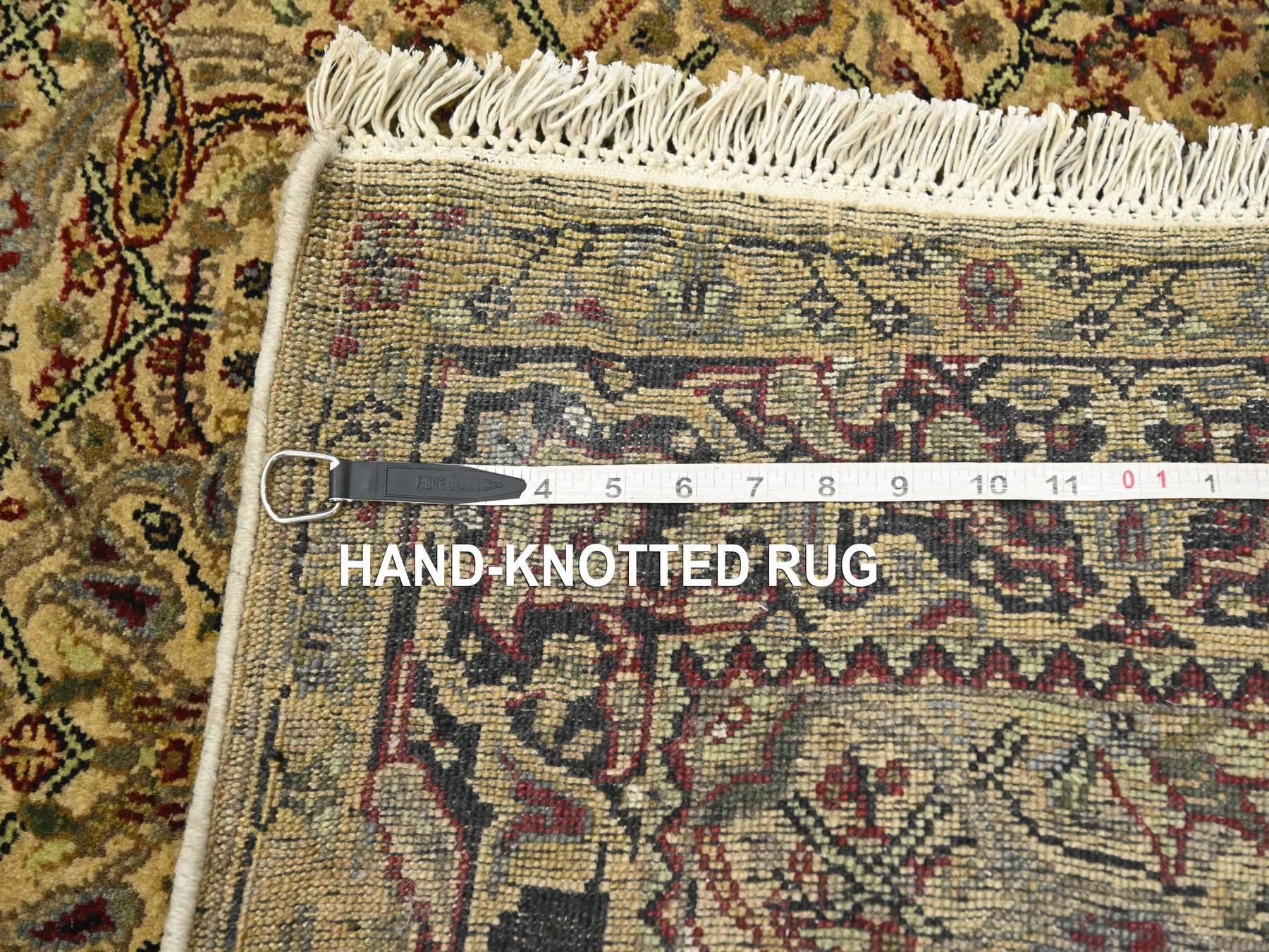 Rajasthan Rajasthan hand-knotted wool runner in Yellow & Black, 3' x 19'5" — SKU O075633 (view 7)