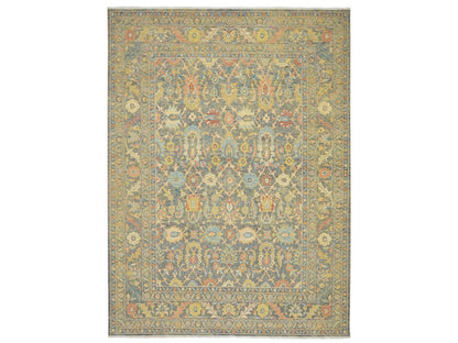 Mahal Oushak hand-knotted wool rug in Gray, 8'11" x 12'1" — SKU O075636