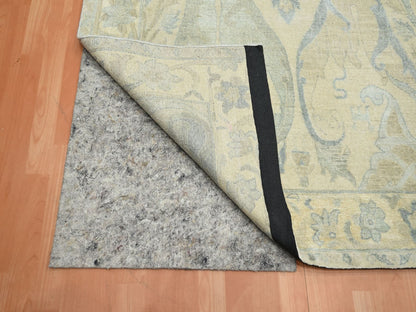 Oushak hand-knotted wool/silk rug in Ivory, 8'10" x 12'1" — SKU O075637 (view 4)
