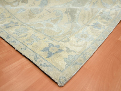 Oushak hand-knotted wool/silk rug in Ivory, 8'10" x 12'1" — SKU O075637 (view 6)