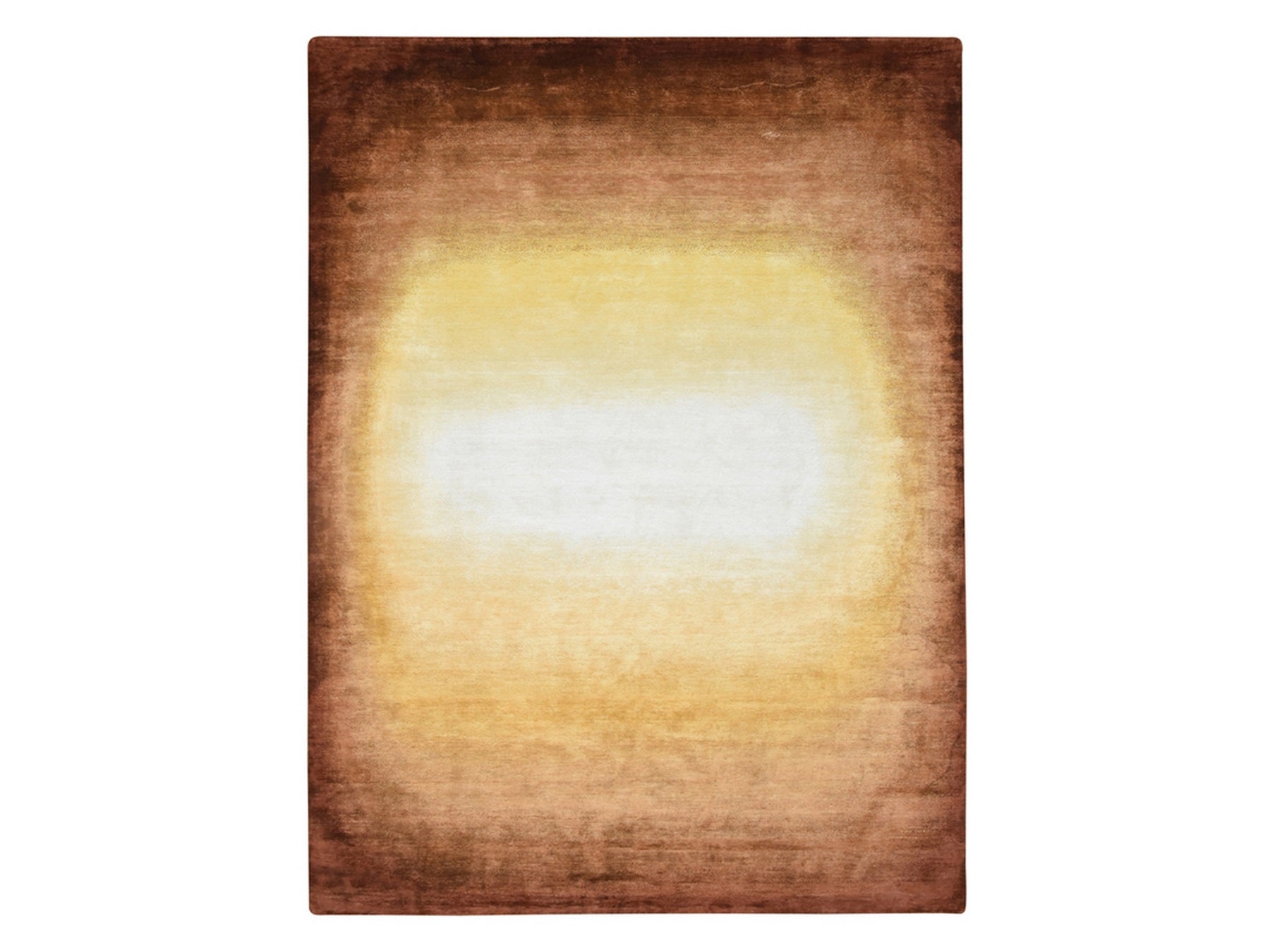 Modern / Contemporary hand-knotted wool/silk rug in Brown, 8'11" x 12'1" — SKU O075638