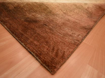 Brown 8'11" x 12'1" Modern and Contemporary Hand knotted Wool/Silk Rug - Sku: O075638