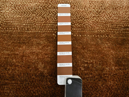 Brown 8'11" x 12'1" Modern and Contemporary Hand knotted Wool/Silk Rug - Sku: O075638