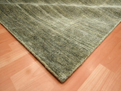 Green 9'10" x 13'11" Modern / Contemporary Hand knotted Silk Rug - Sku: O075639
