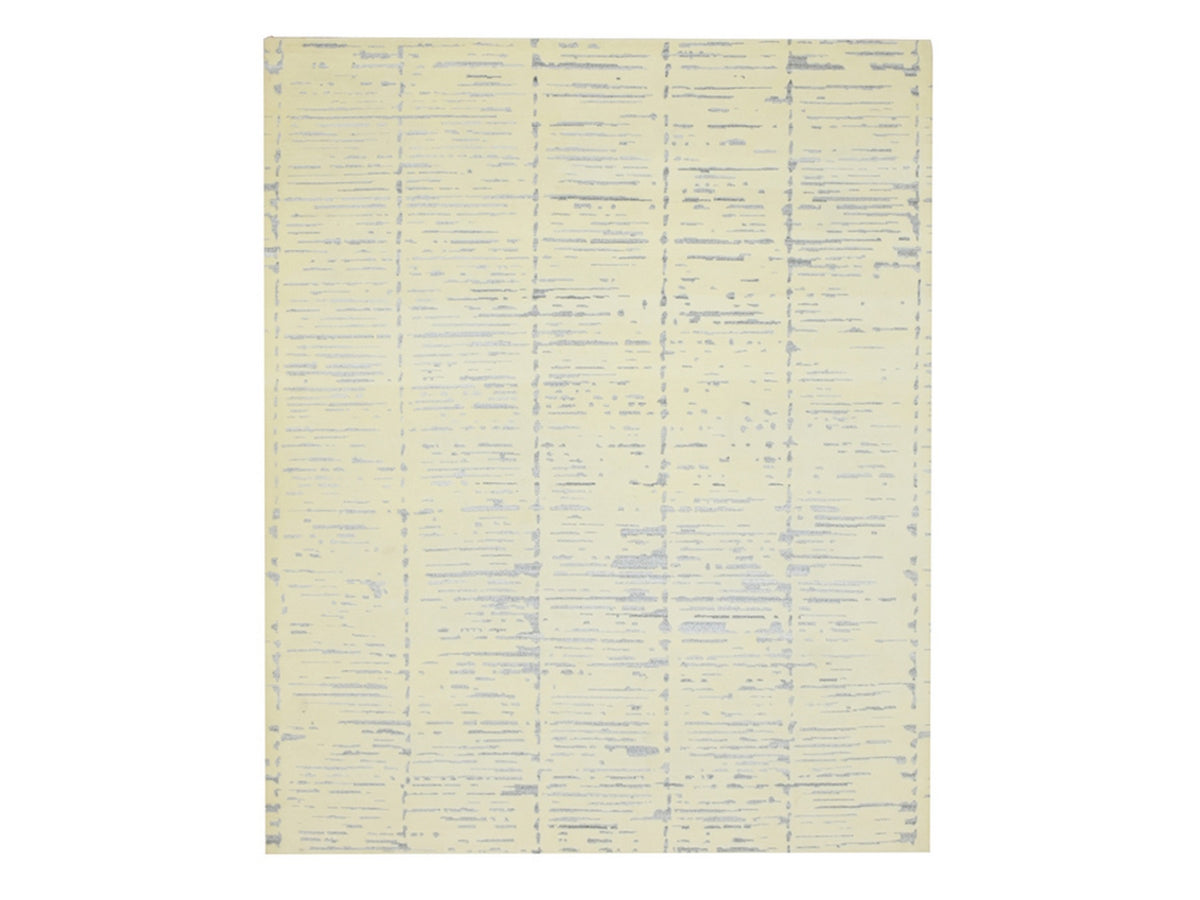Modern / Contemporary hand-knotted wool rug in Ivory, 8' x 9'9" — SKU O075640