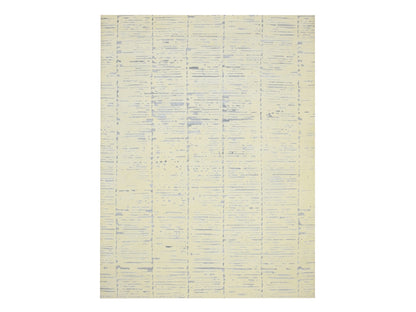 Modern / Contemporary hand-knotted wool rug in Ivory, 9' x 12' — SKU O075641