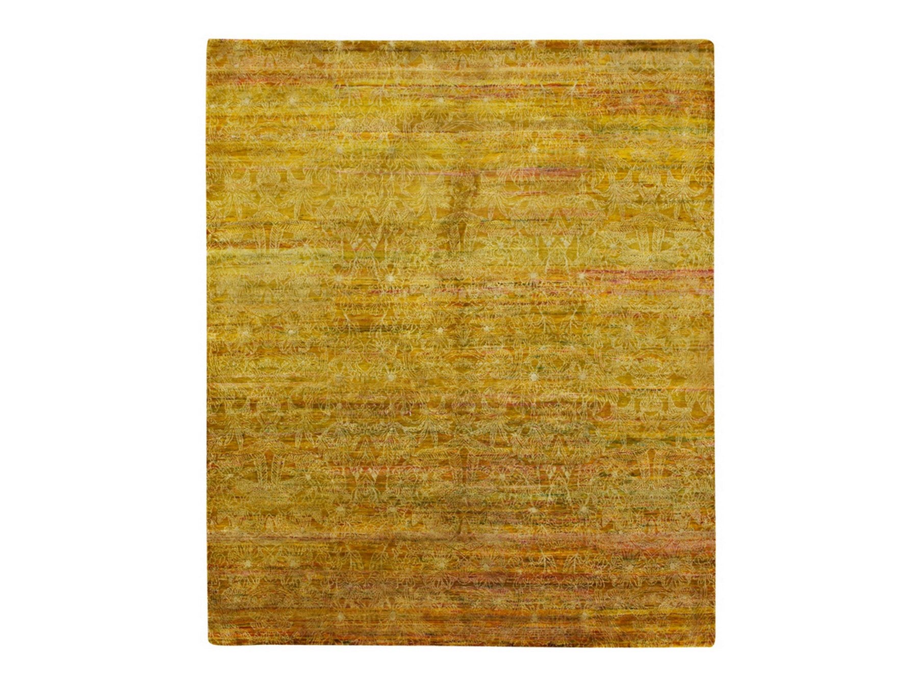 Modern / Contemporary hand-knotted sari silk rug in Brown, 8' x 9'3" — SKU O075642