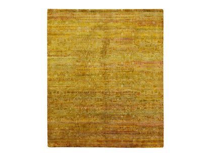 Brown 8'0" x 9'3" Modern and Contemporary Hand knotted Silk Rug - Sku: O075642