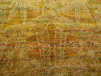 Brown 8'0" x 9'3" Modern and Contemporary Hand knotted Silk Rug - Sku: O075642