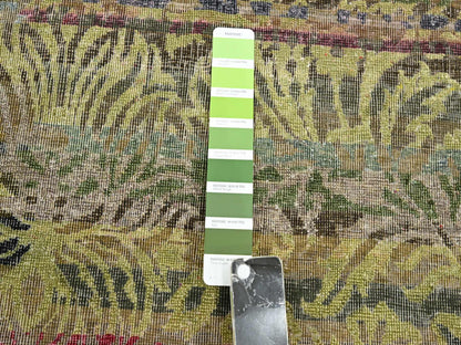 Green 6'1" x 9'1" Modern / Contemporary Hand knotted Wool/Silk Rug - Sku: O075644