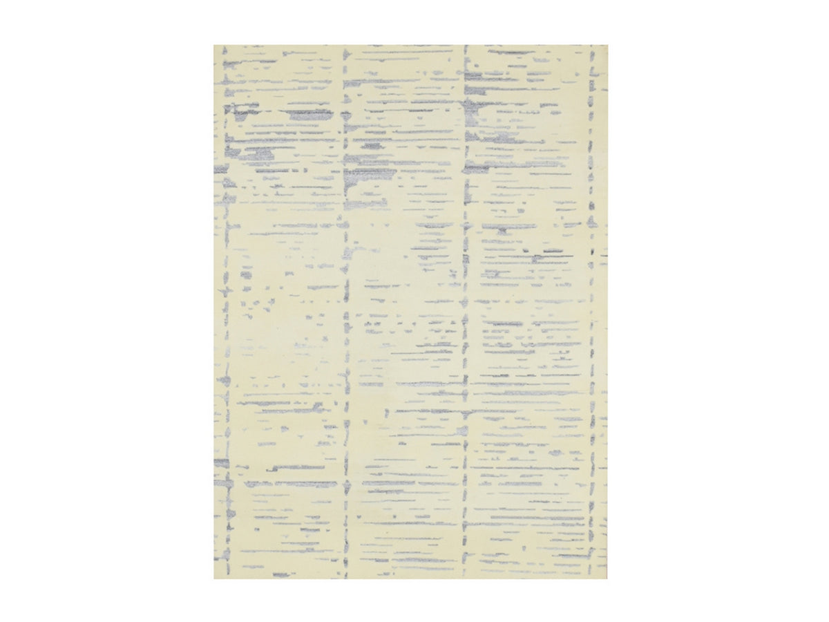 Modern / Contemporary hand-knotted wool rug in Ivory, 5' x 7' — SKU O075646
