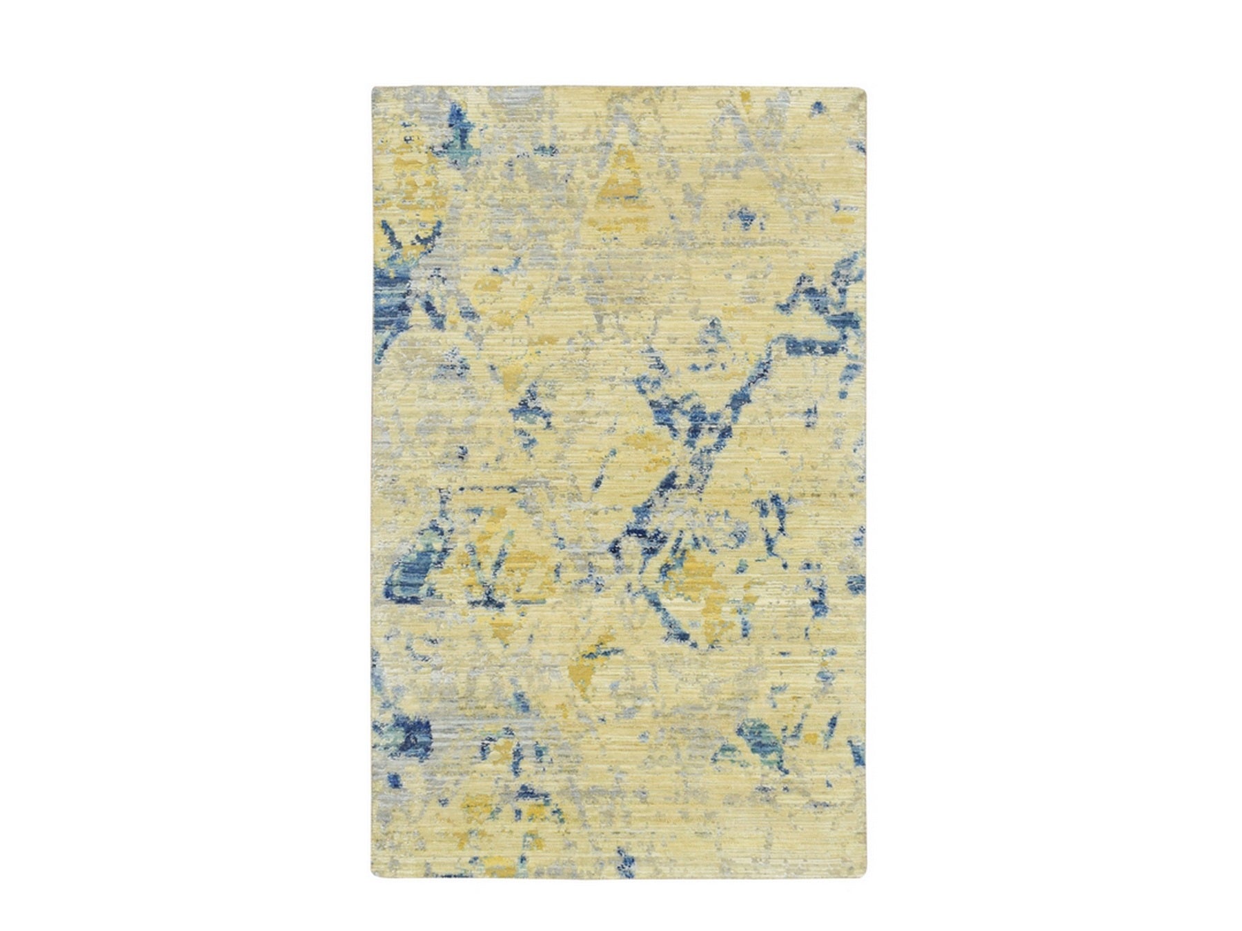 Modern / Contemporary hand-knotted wool/silk rug in Brown, 3'10" x 6'3" — SKU O075653