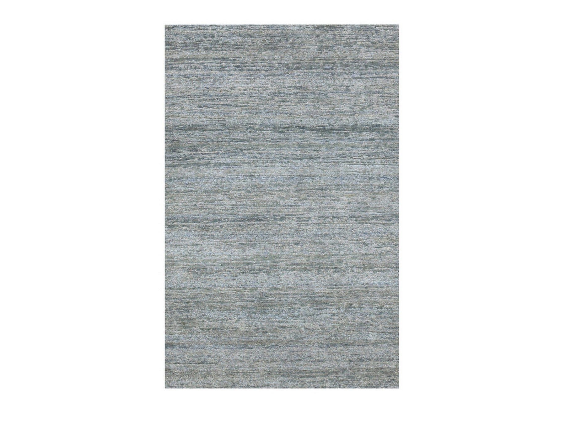 Modern / Contemporary hand-knotted silk rug in Gray, 3'10" x 6'1" — SKU O075654