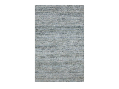 Modern / Contemporary hand-knotted silk rug in Gray, 3'10" x 6'1" — SKU O075654