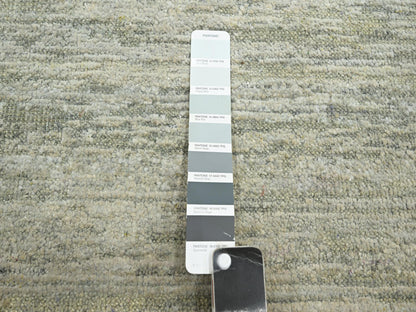 Green 3'11" x 6'1" Modern / Contemporary Hand knotted Silk Rug - Sku: O075655