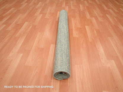 Green 3'11" x 6'1" Modern / Contemporary Hand knotted Silk Rug - Sku: O075655