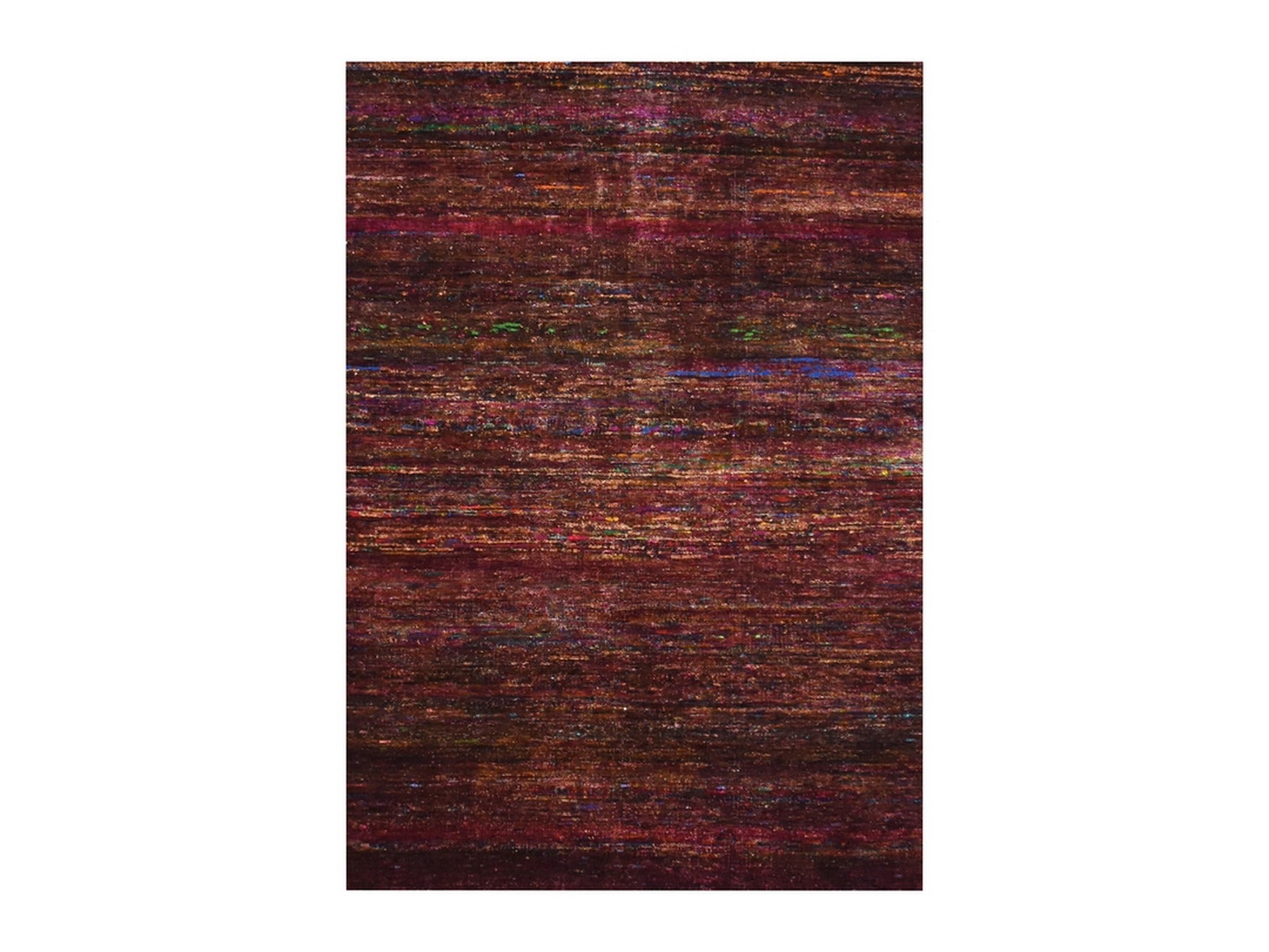 Modern / Contemporary hand-knotted sari silk rug in Red, 3'11" x 5'8" — SKU O075656