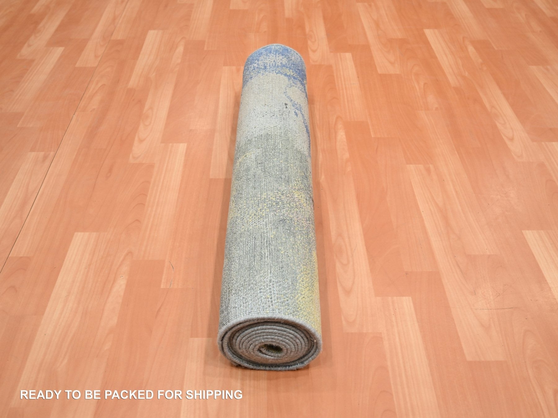 Modern / Contemporary hand-knotted silk runner in Gray, 2'11" x 12' — SKU O075657 (view 5)