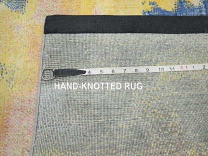 Modern / Contemporary hand-knotted silk runner in Gray, 2'11" x 12' — SKU O075657 (view 7)