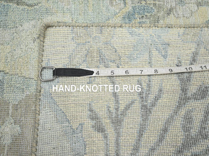 Oushak hand-knotted wool/silk rug in Ivory, 2' x 4'3" — SKU O075658 (view 4)