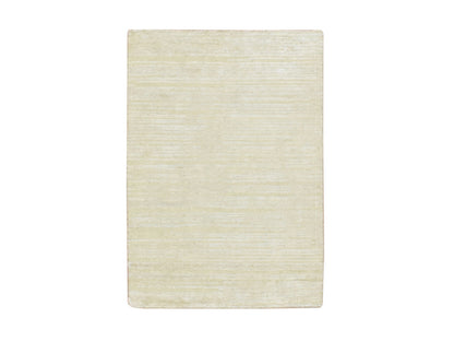 Modern / Contemporary hand-knotted wool/silk rug in Ivory, 2' x 3' — SKU O075660