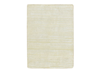 Modern / Contemporary hand-knotted wool/silk rug in Ivory, 2' x 3' — SKU O075661