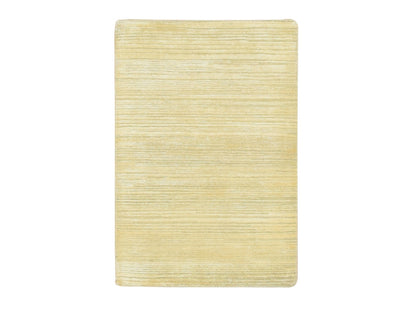 Beige 2'0" x 3'0" Modern and Contemporary Hand knotted Wool/Silk Rug - Sku: O075662